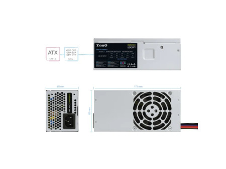 TooQ Ecopower II TFX OEM unidad de fuente de alimentación 500 W 20+4 pin ATX Plata
