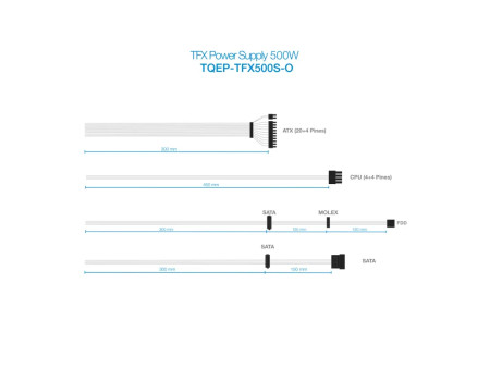 TooQ Ecopower II TFX OEM unidad de fuente de alimentación 500 W 20+4 pin ATX Plata
