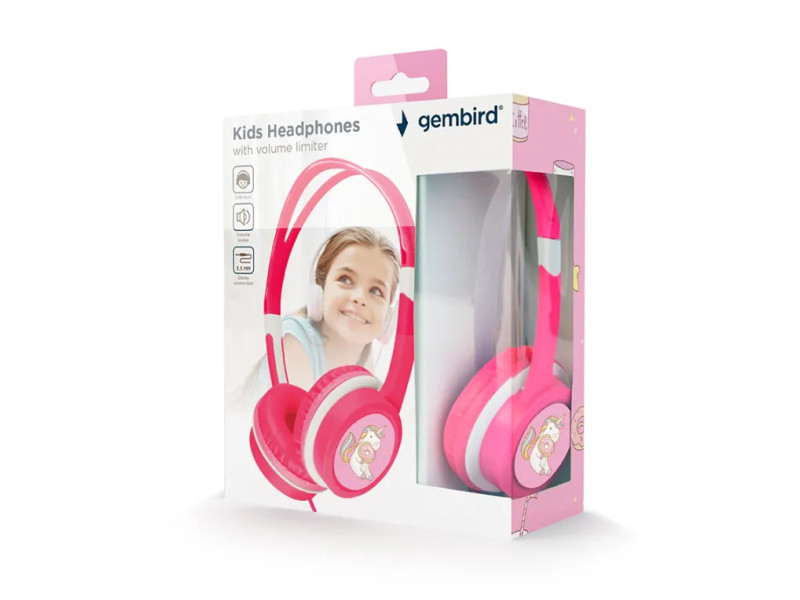 Gembird MHP-JR-PK auricular y casco Auriculares Alámbrico Diadema Música Rosa